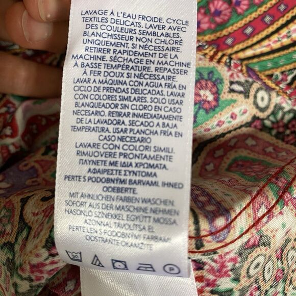 Chaps Top Women's XL Paisley Multicolor Shirt Button Up Long Sleeve Glam Chic - Picture 8 of 10